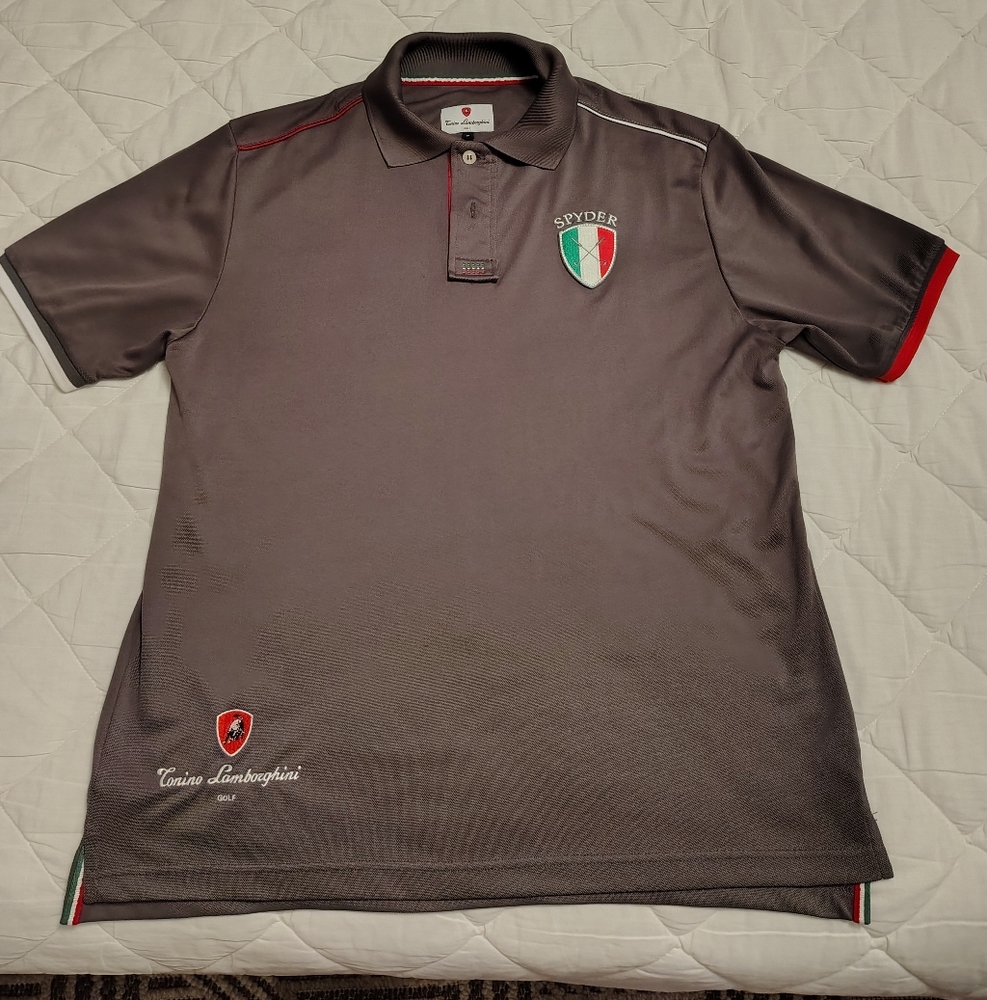 Tonino Lamborghini Men's Gray Golf Polo Shirt